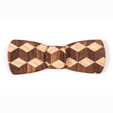 Batwing Hipster Wood Bow Tie - 3D Escher