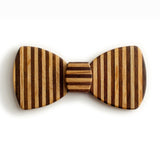Butterfly Wood Bow Tie - Pinstripe