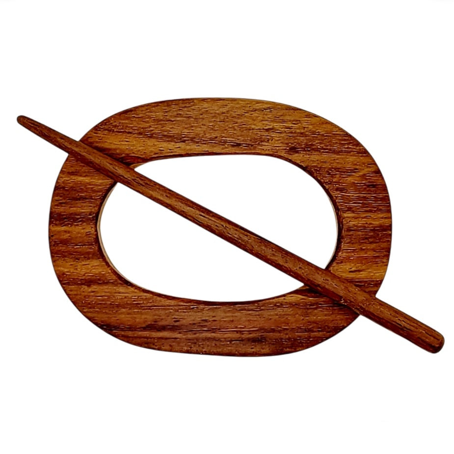 Handmade Wooden Oval Hair Barrette — Various Colours