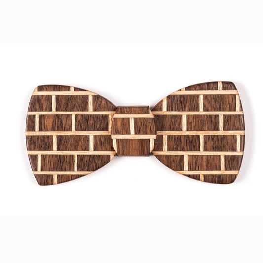 Butterfly Wooden Bow Tie - Brick Dark