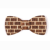 Butterfly Wooden Bow Tie - Brick Dark