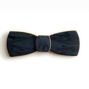 Batwing Hipster Wood Bow Tie - Deep Sea