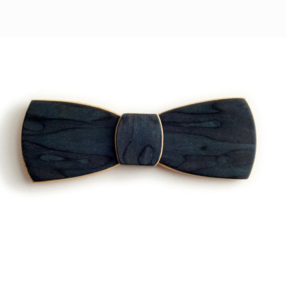 Batwing Hipster Wood Bow Tie - Deep Sea