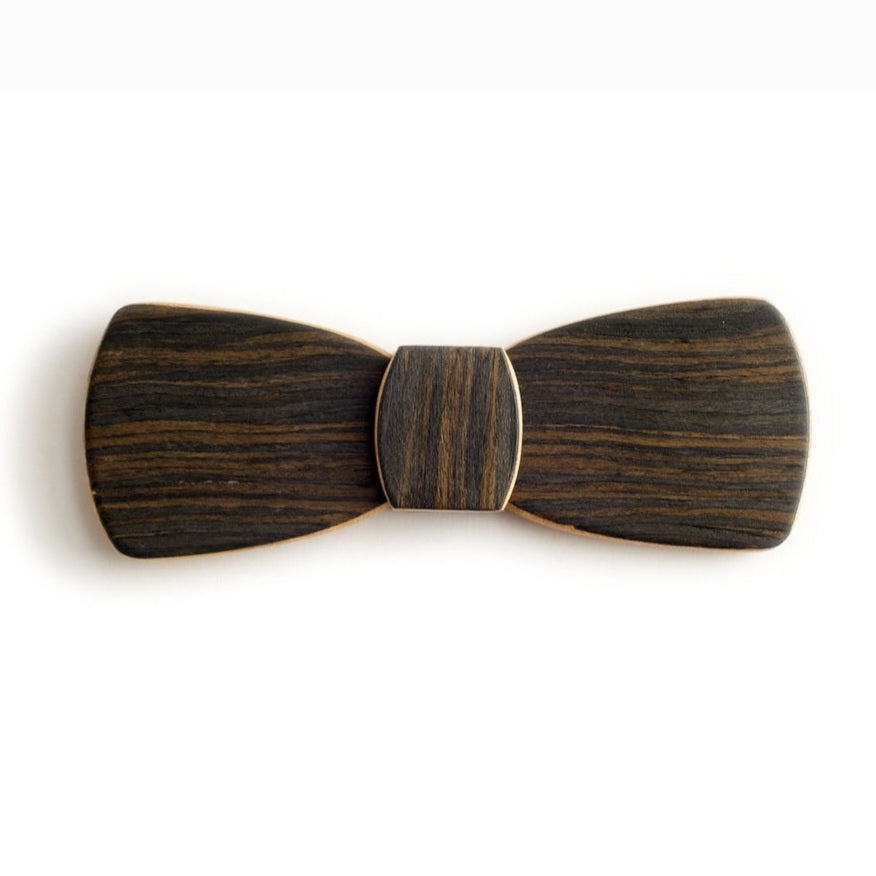 Batwing Hipster Wood Bow Tie - Night Drive