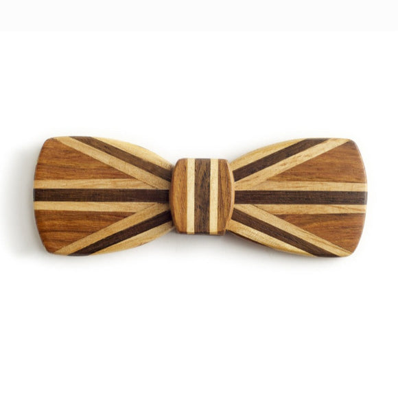 Batwing Wooden Bow Tie - Union Jack