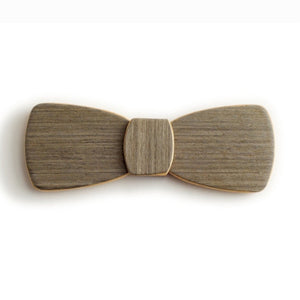 Batwing Wood Bow Tie – White noise