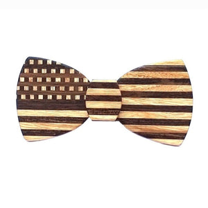 Butterfly Wooden Bow Tie - American Flag Stars & Stripes