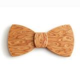 Butterfly Wood Bow Tie - Tiger skin light