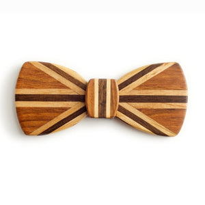 Butterfly Wood Bow Tie - Union Jack