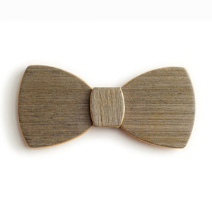 Butterfly Wood Bow Tie - White noise