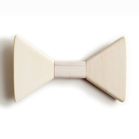 Flexible White Wooden Bow Tie