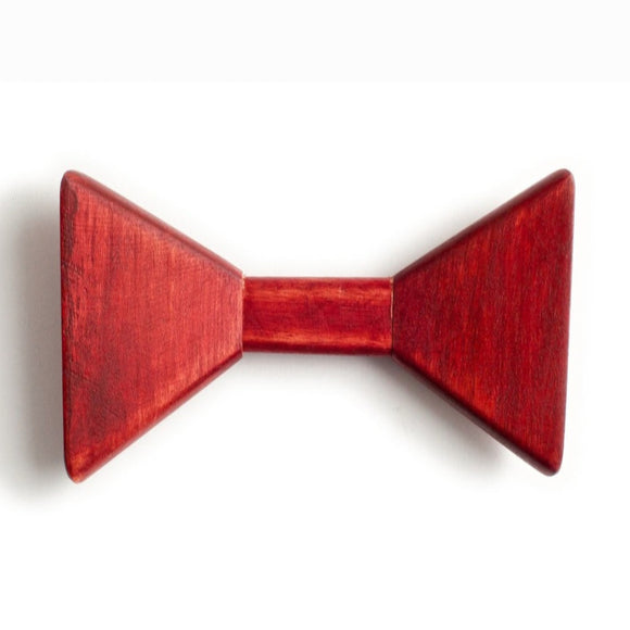 Flexible Red Wooden Bow Tie