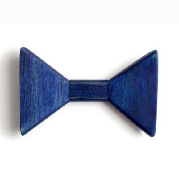 Flexible Blue Wooden Bow Tie