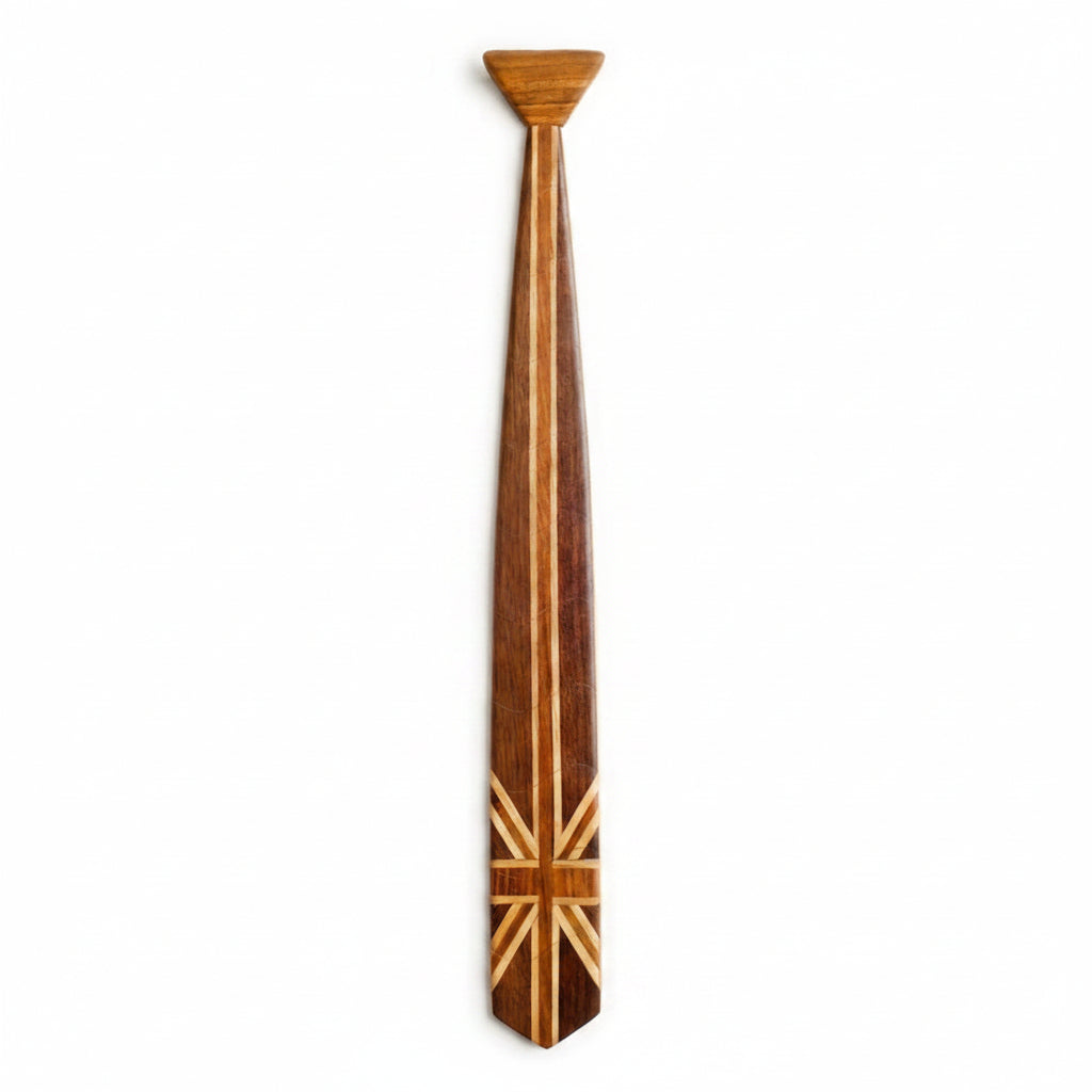 Classic Union Jack Dark Wooden Tie