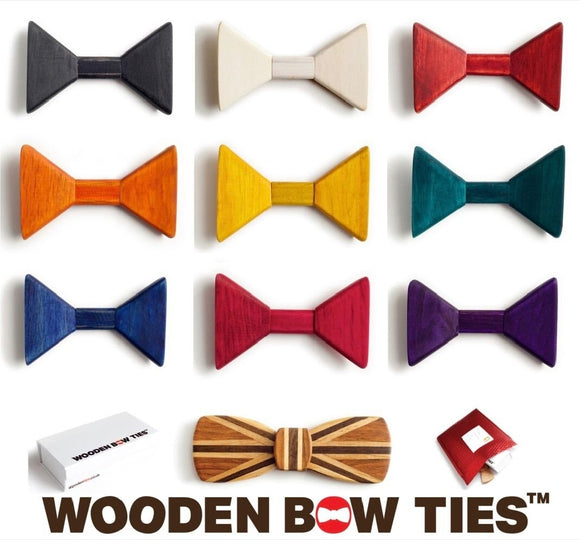 Flexible Colourful Wooden Bow Ties