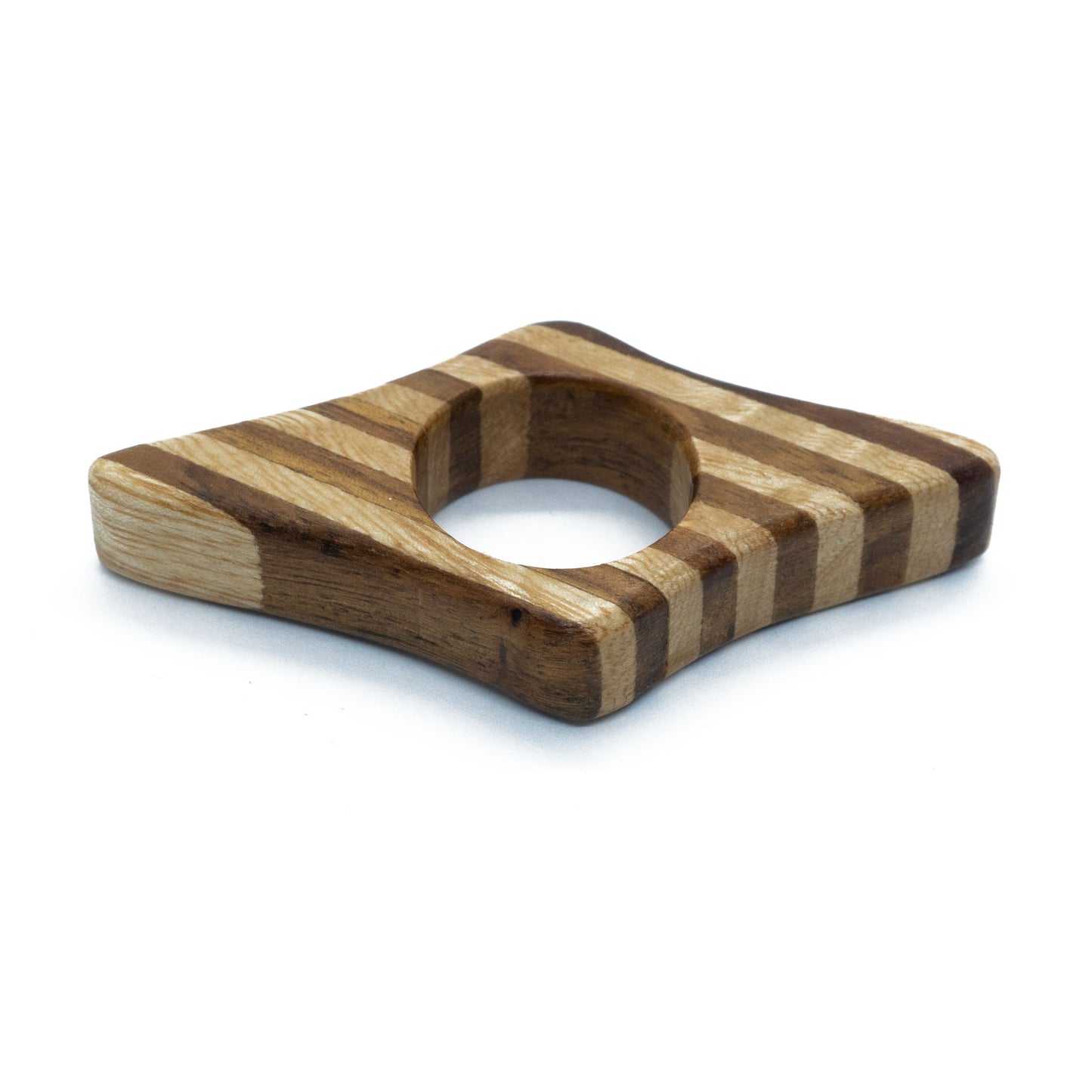 Striped wooden page holder on a whote background