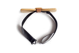 wooden bowtie with ribbon and clasp