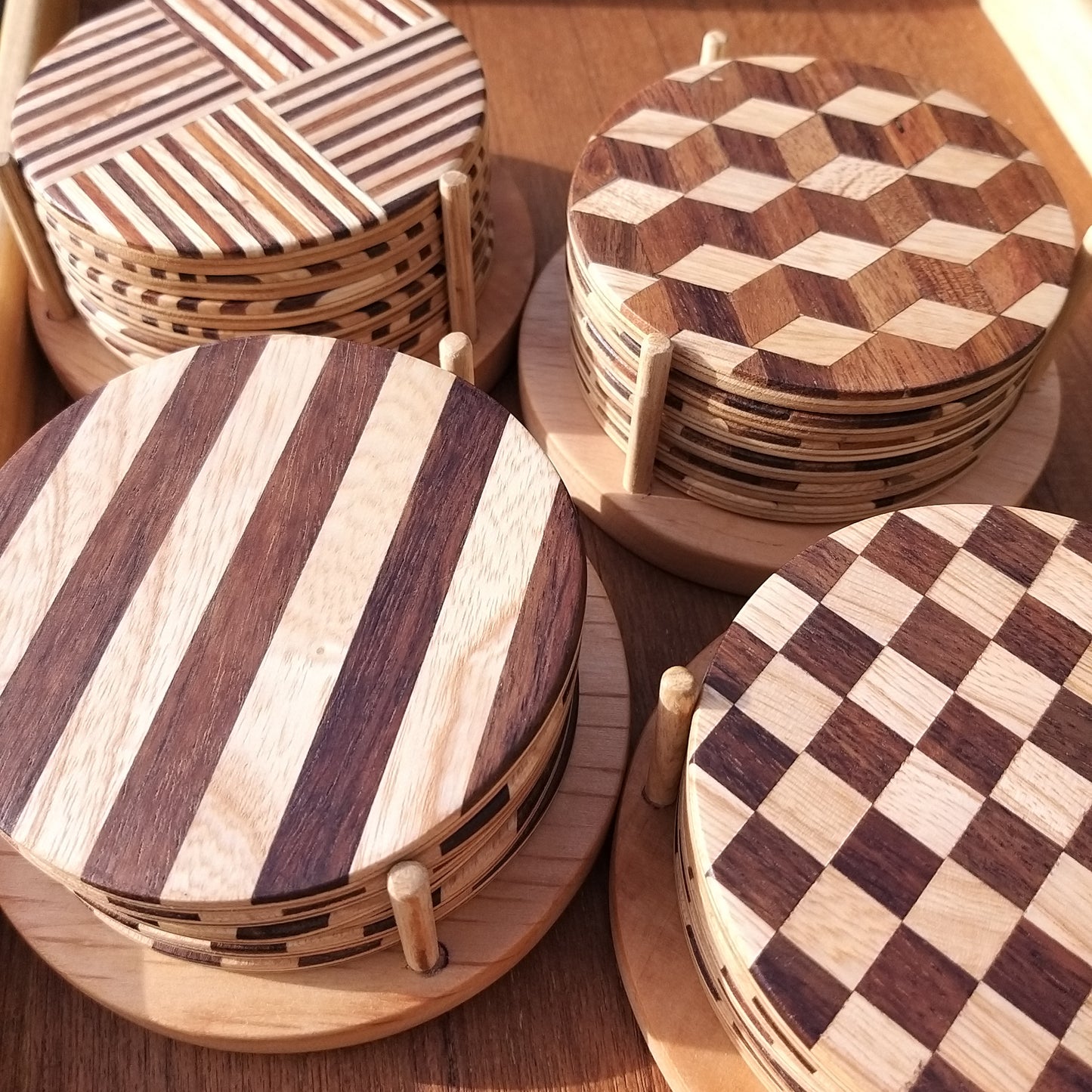 Wooden Drink Coasters — Set of 6 or Mix & Match
