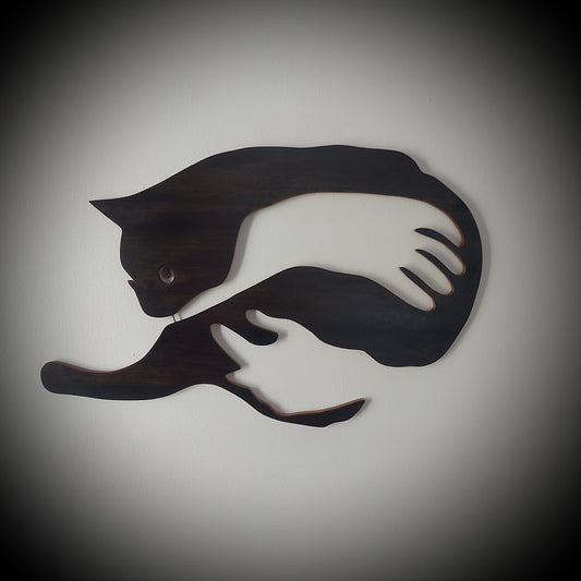 Wooden Cat Wall Art