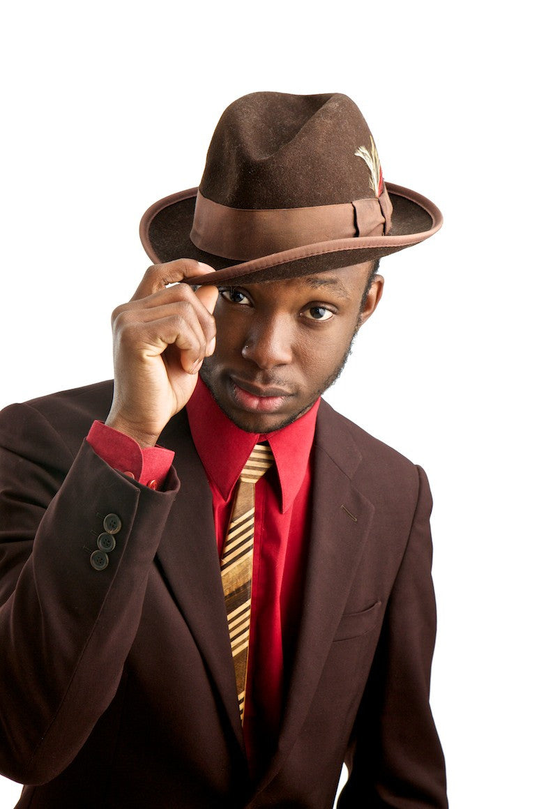 Classic School Stripe Dark Wooden Tie