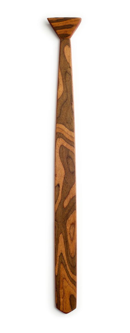 Skinny Tiger Skin Dark Wooden Tie