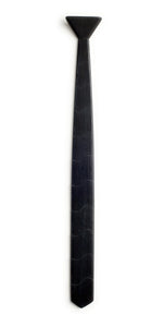 Skinny Black Wooden Tie