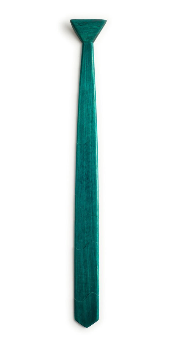 Skinny Green Wooden Tie