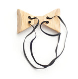 Flexible Two Tone Check Wooden Bow Tie
