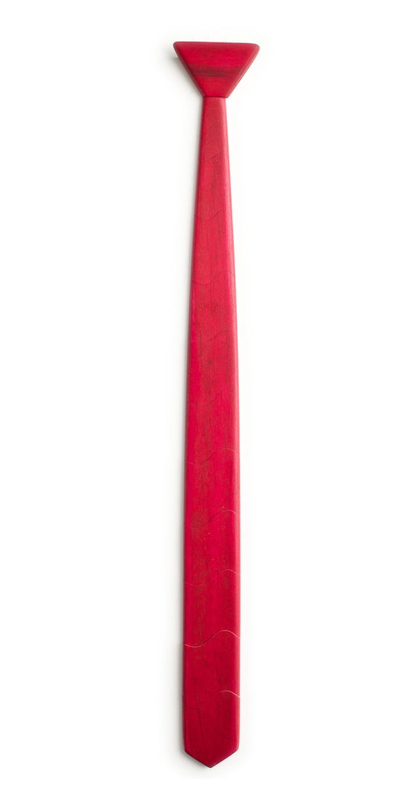Skinny Pink Wooden Tie