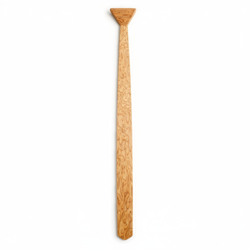 wooden tie with a tiger skin like effect