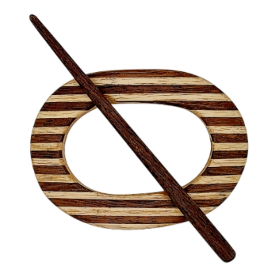 Handmade Wooden Oval Hair Barrette — Various Colours