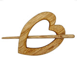 Handmade, Wooden Heart Hair barrette - various colours