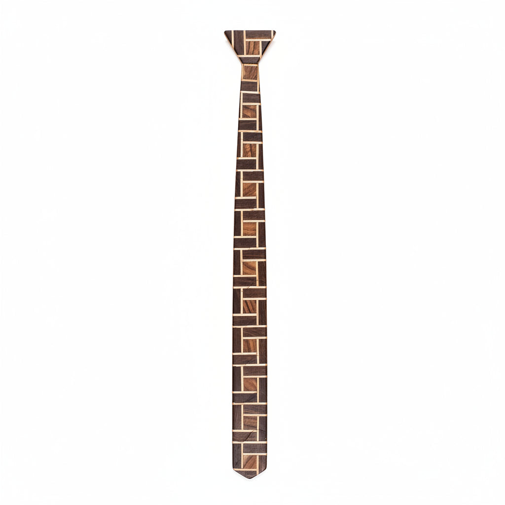 Skinny Geometric Wooden Tie