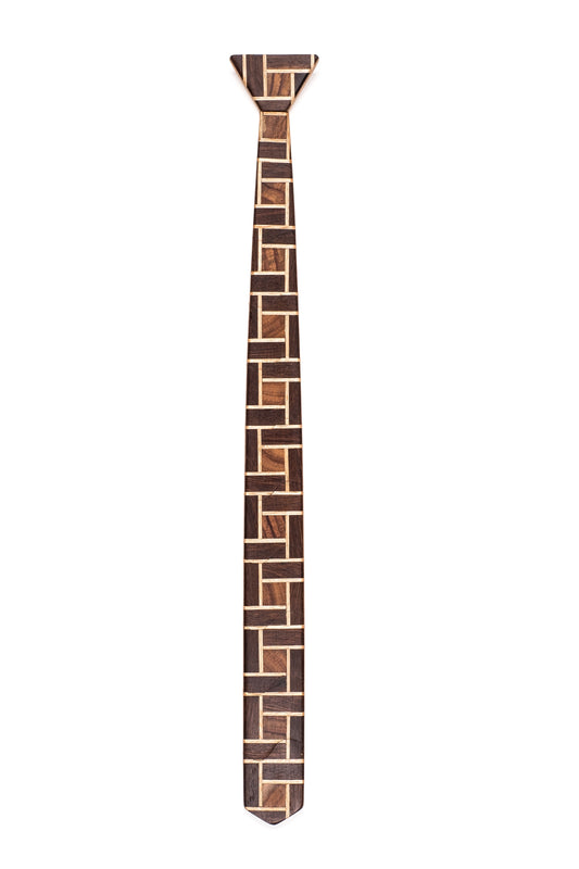 Skinny Geometric Wooden Tie