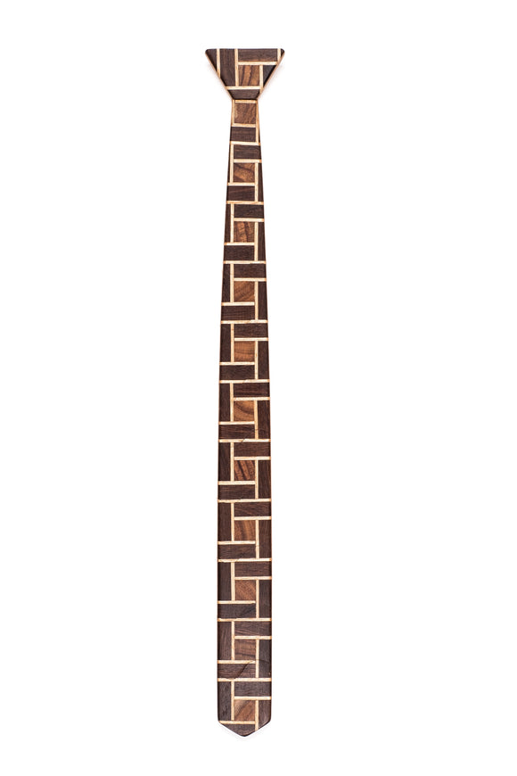Skinny Geometric Wooden Tie