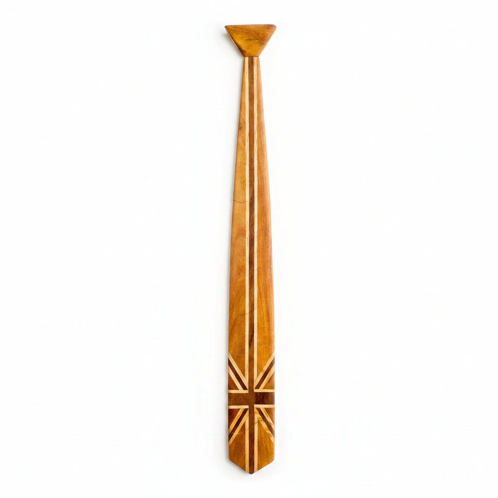 Classic Union Jack Light Wooden Tie