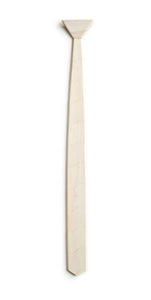 Skinny White Wooden Tie