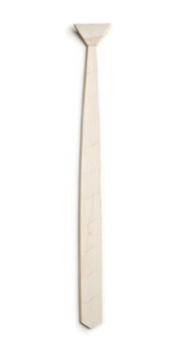 Skinny White Wooden Tie