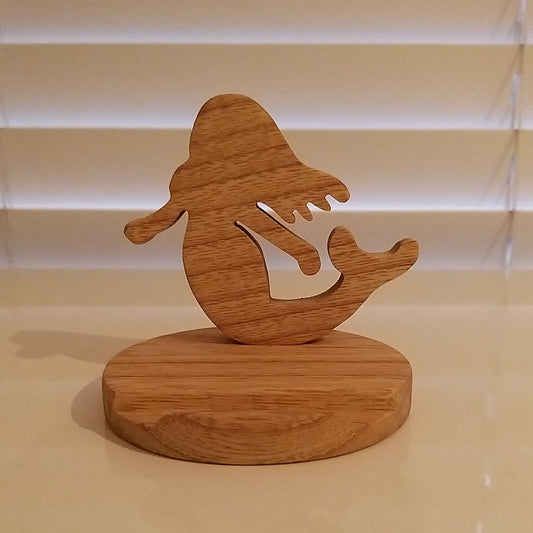 Wooden Phone holder with a mermaid
