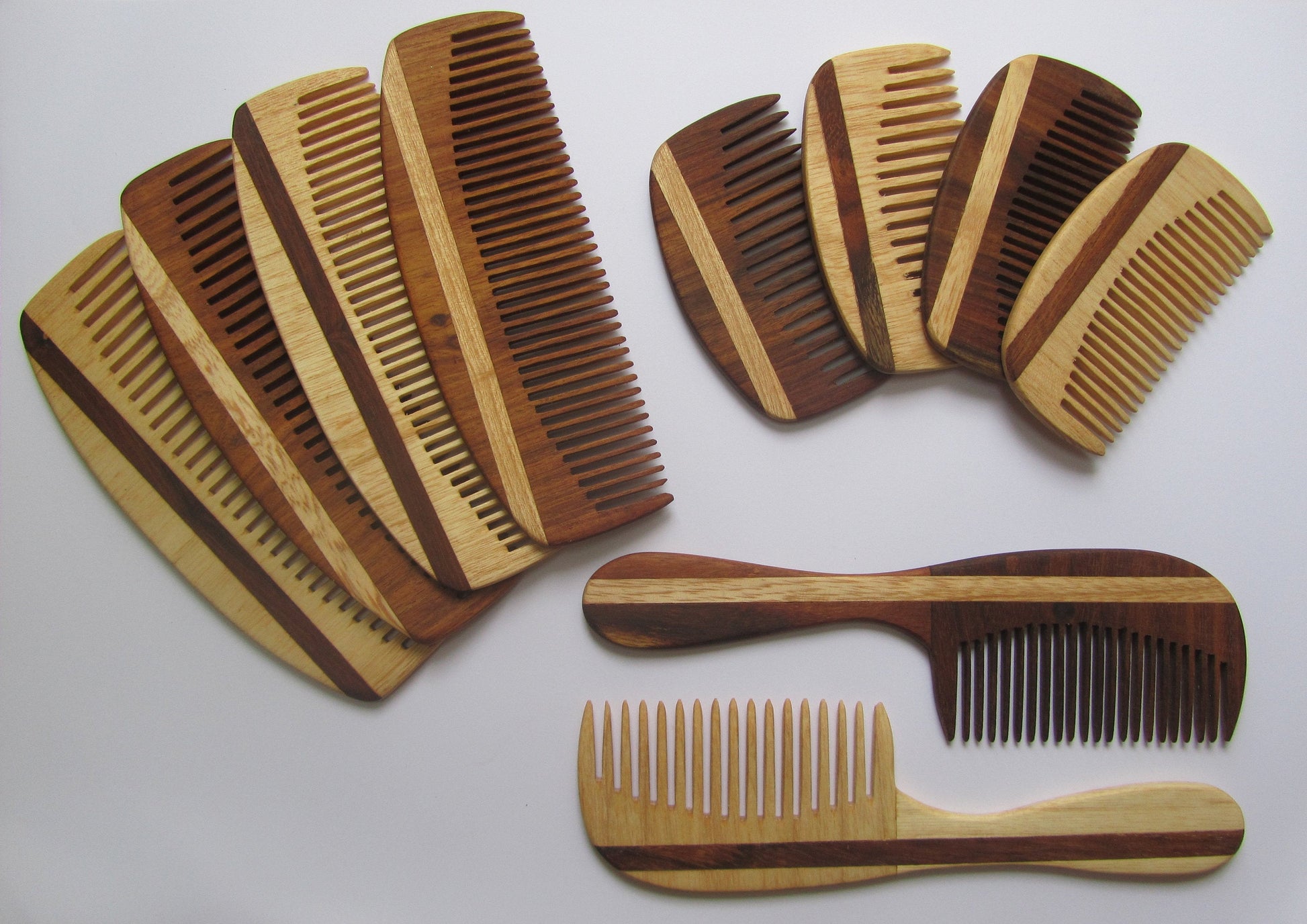 Handmade, Wooden Hair Beard Comb Anti Static Fine tooth or Wide tooth