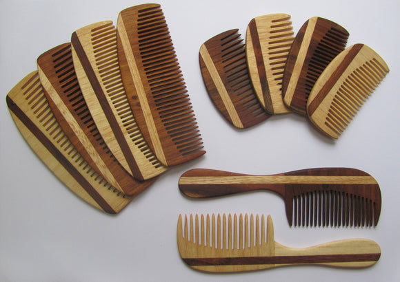 Handmade, Wooden Hair Beard Comb Anti Static Fine tooth or Wide tooth