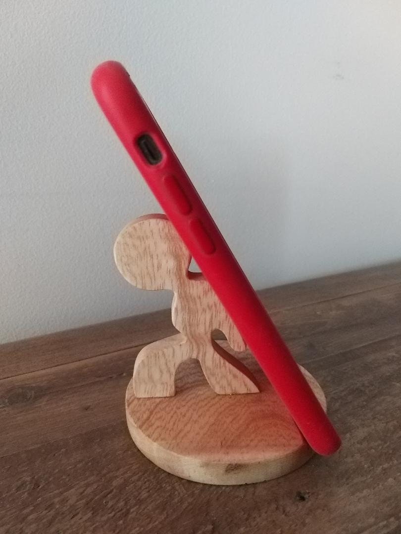 Wooden Figurine Phone Stand