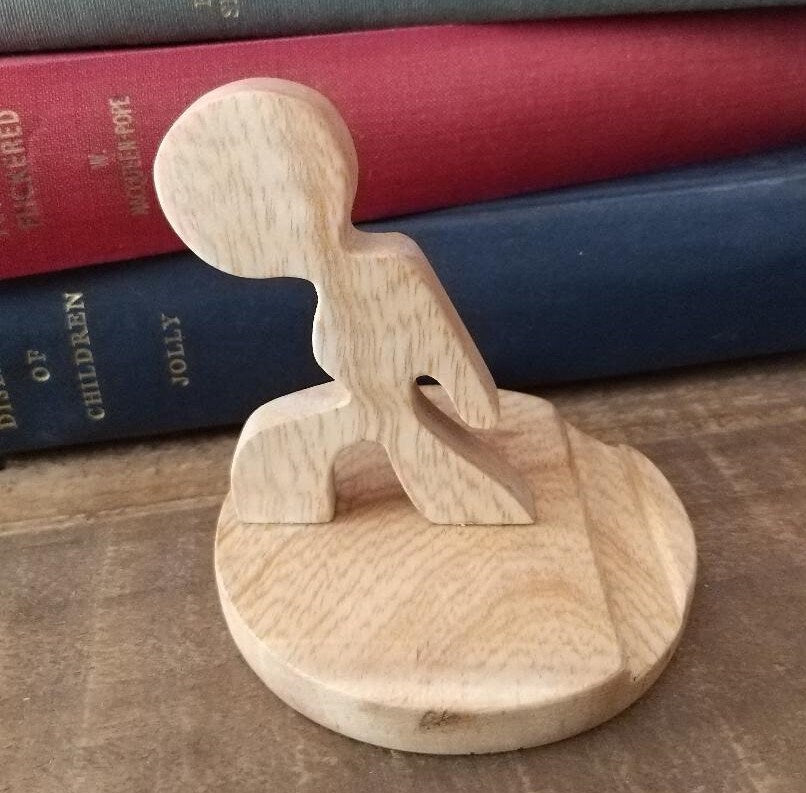 Wooden Figurine Phone Stand