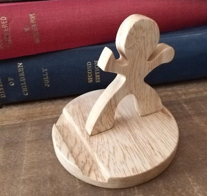 Wooden Figurine Phone Stand