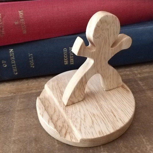 Wooden Figurine Phone Stand