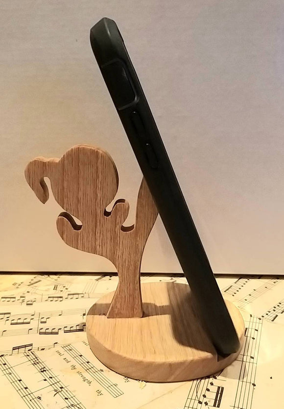 Wooden Mobile Phone Stand - Girls martial arts