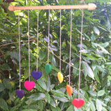 Handmade Pretty Rainbow Hanging Hearts Mobile Wall Art