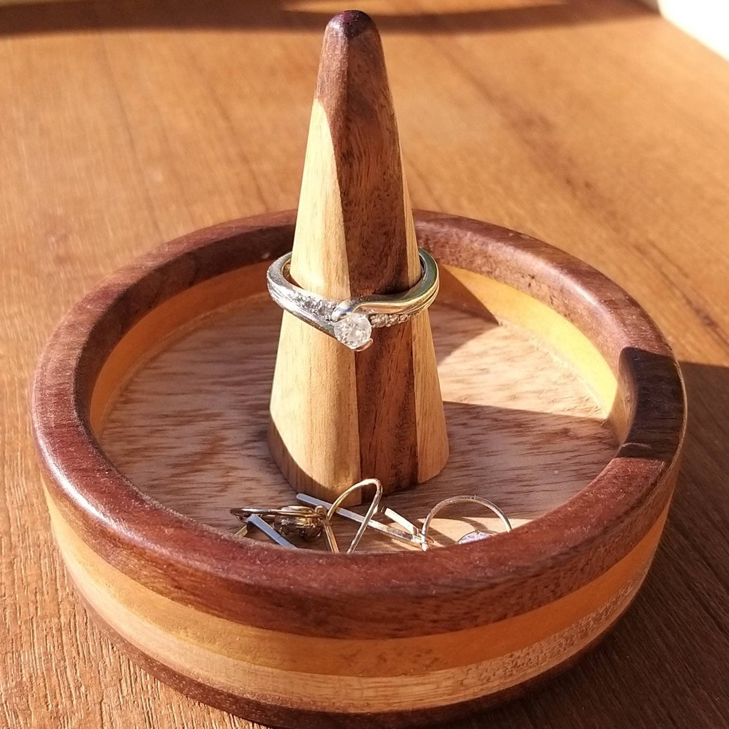 Wooden Ring Holder & Trinket Dish