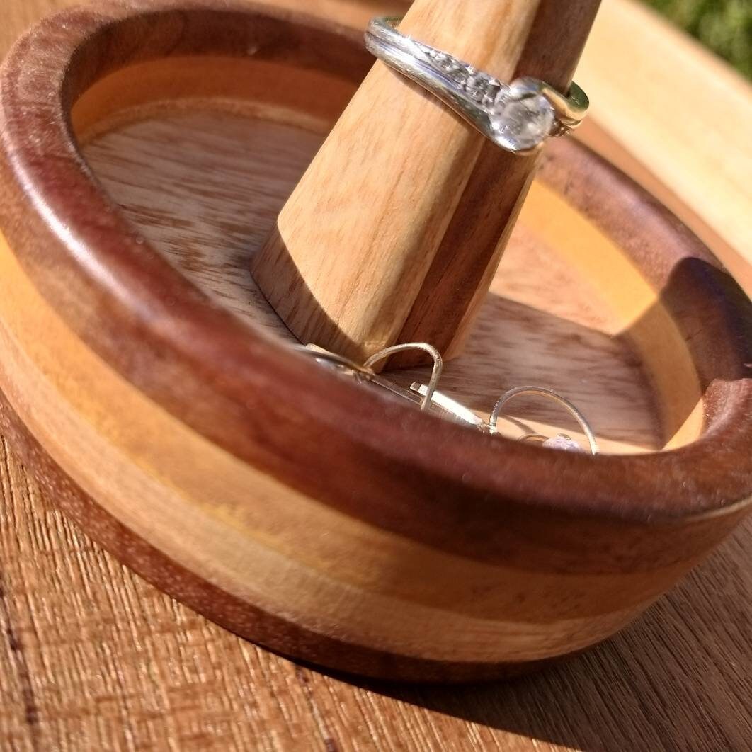 Wooden Ring Holder & Trinket Dish