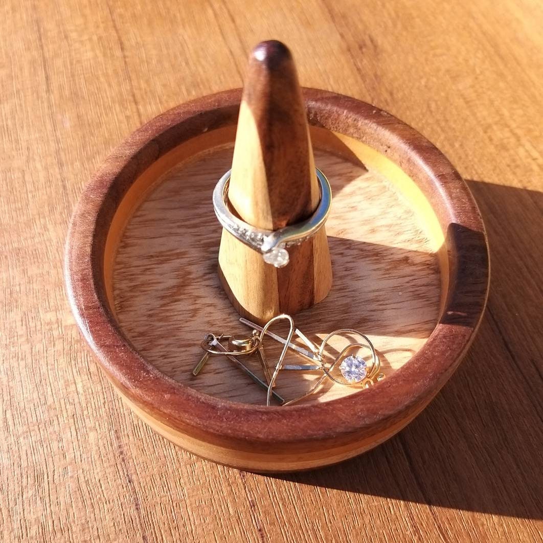 Wooden Ring Holder & Trinket Dish